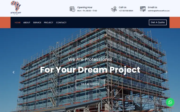 The Afroscaff website as it looks today