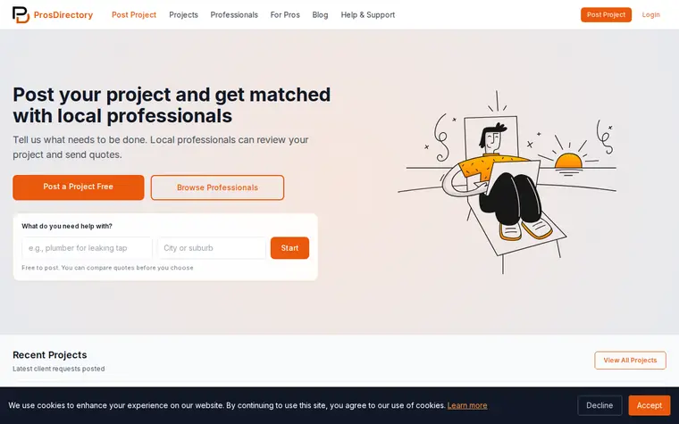 The ProsDirectory website as it looks today